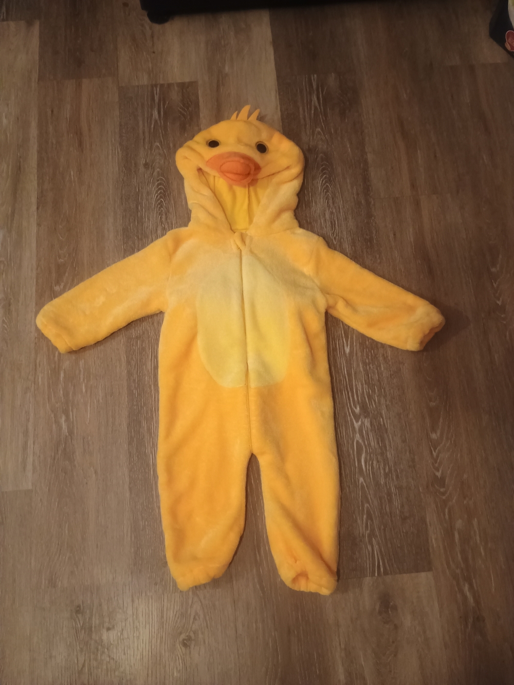 Michley Yellow Duck Plush Hooded Halloween Costume One-Piece Onesie for Baby - Picture 2 of 9